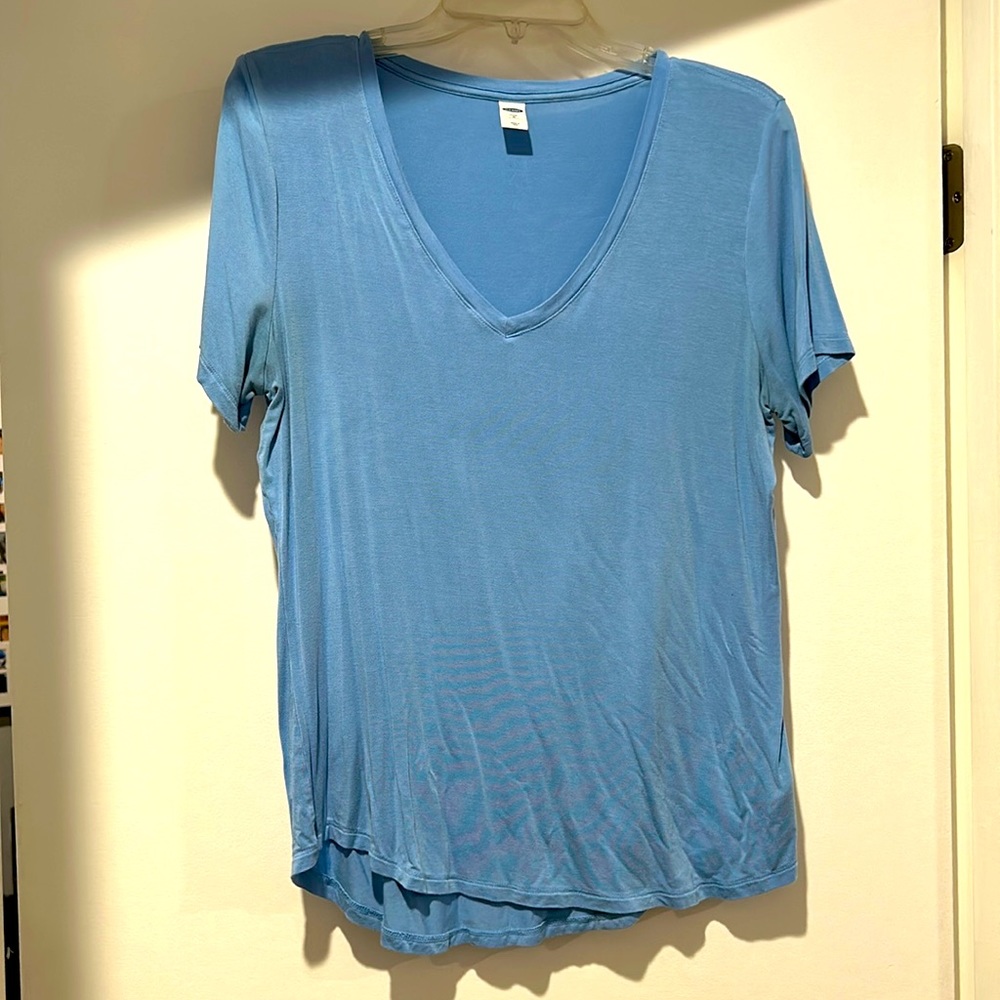 Blue V Neck T Shirt